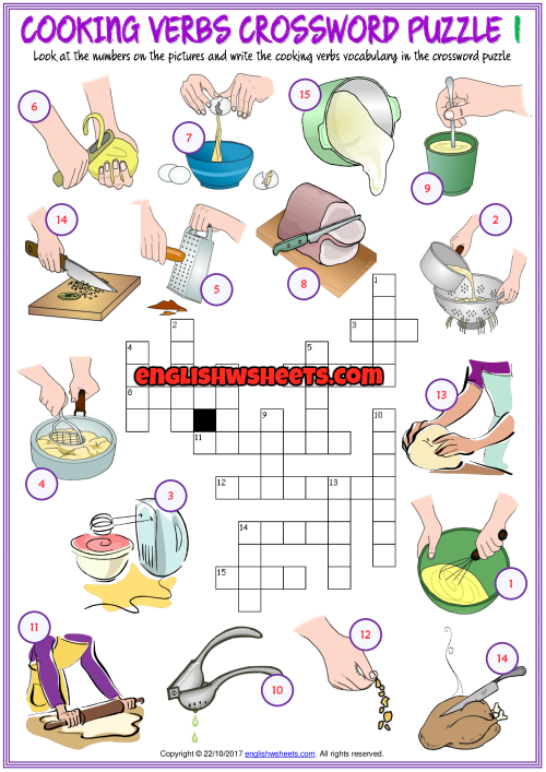 Cooking Crossword Puzzles Printable