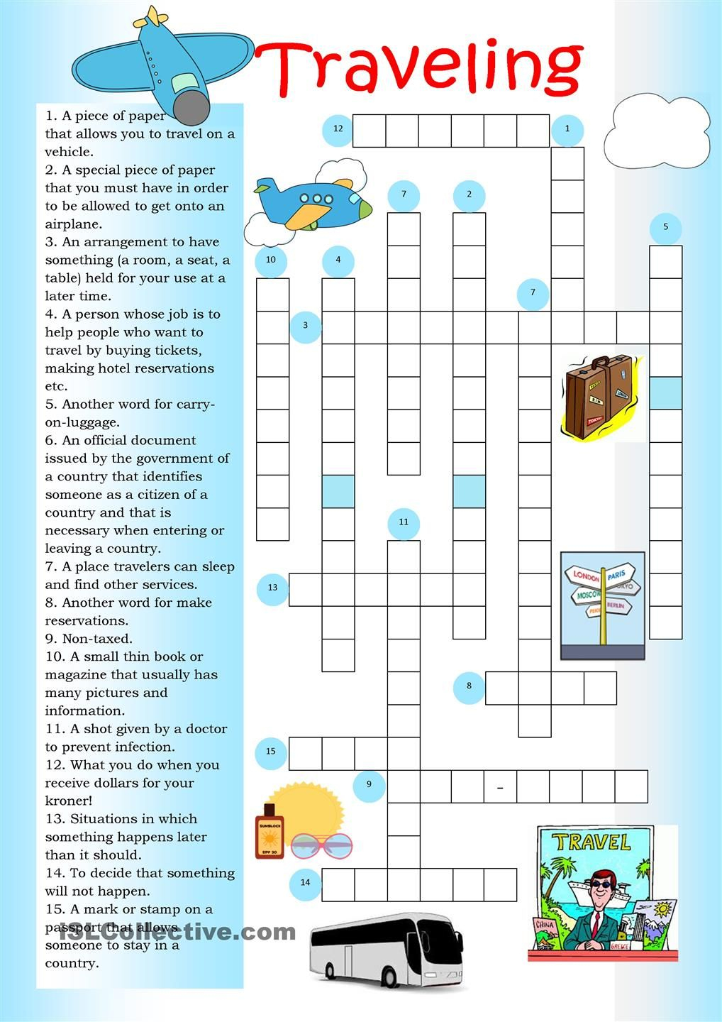 English Vocabulary Crossword Puzzles Printable