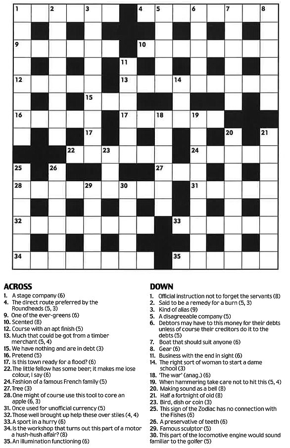Printable Daily Mail Crossword Puzzles