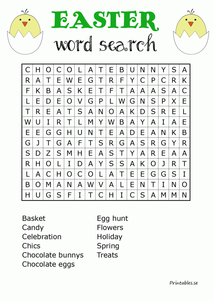 Easter Inspired Word Search 1 Free Printable