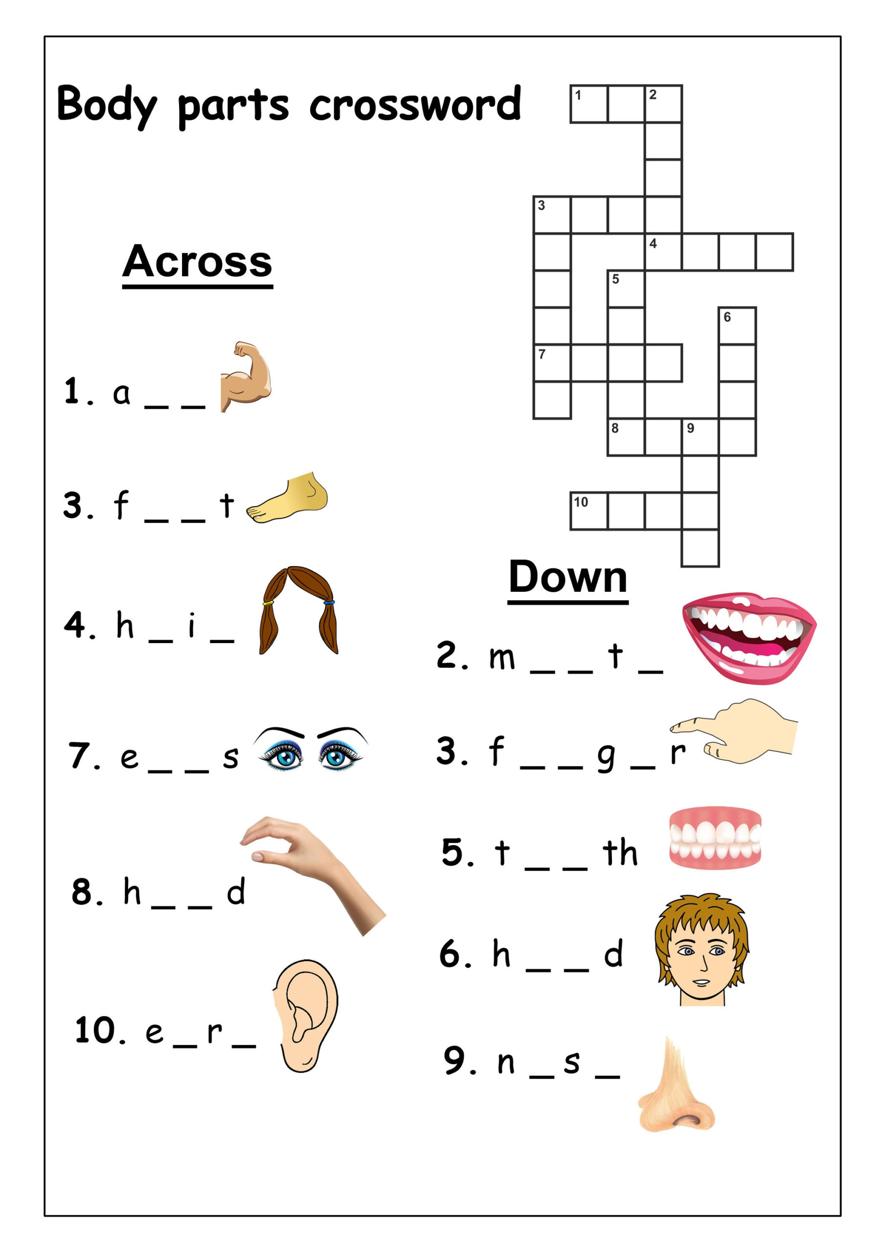 Easy Printable Crosswords For Kids