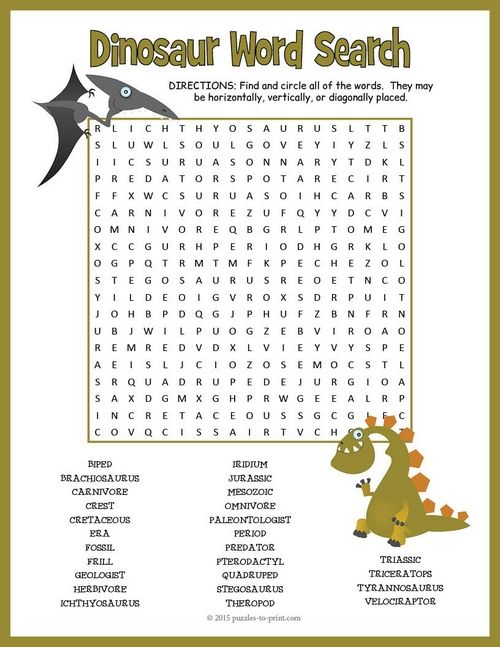 Easy Dinosaur Crossword Puzzle Printable How To Do This