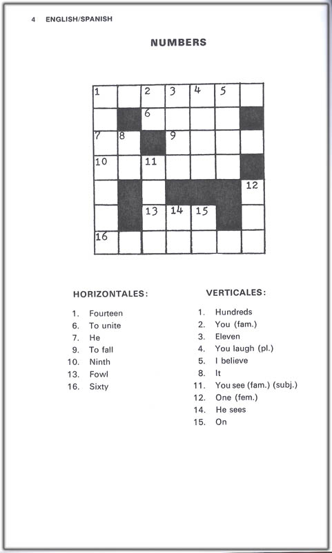 Easy Spanish Crossword Puzzles Printable