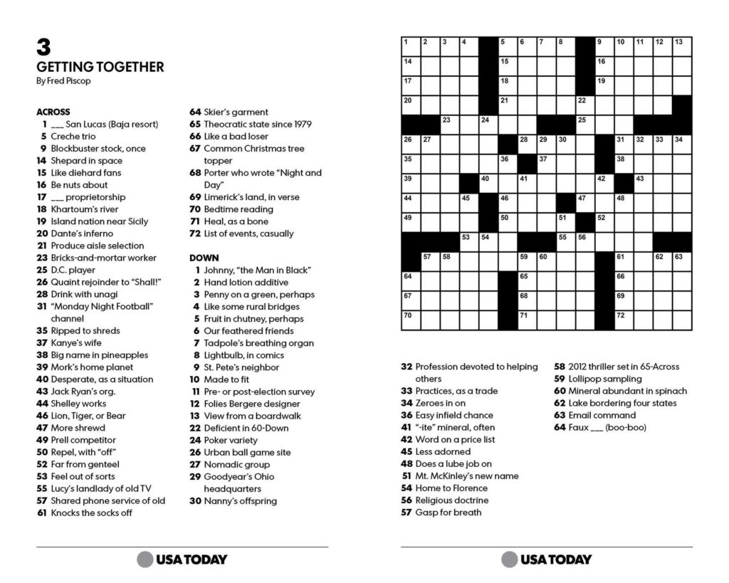 Eugene Sheffer Crossword Puzzle Printable Printable