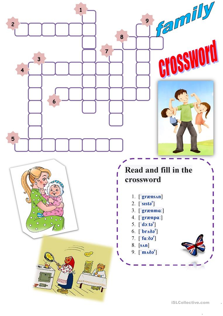Family Crossword Puzzles Printable