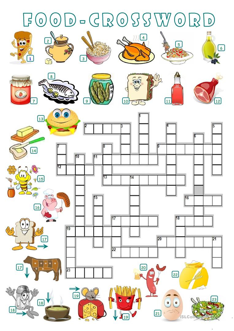 Food Crosswords Printable