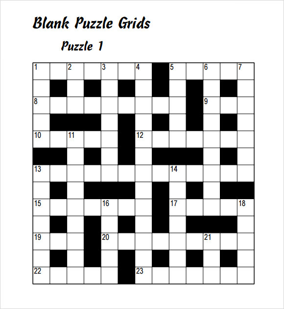 Printable Blank Crossword Grid