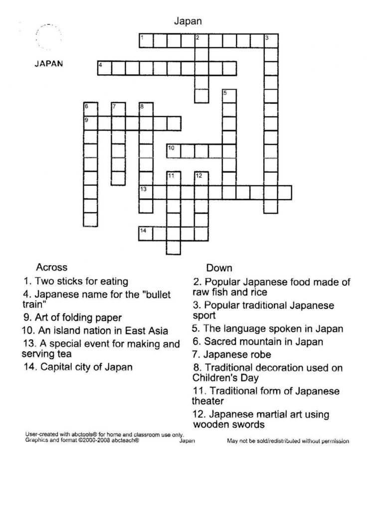 Free Crossword Puzzle Maker Printable 50 Words Printable