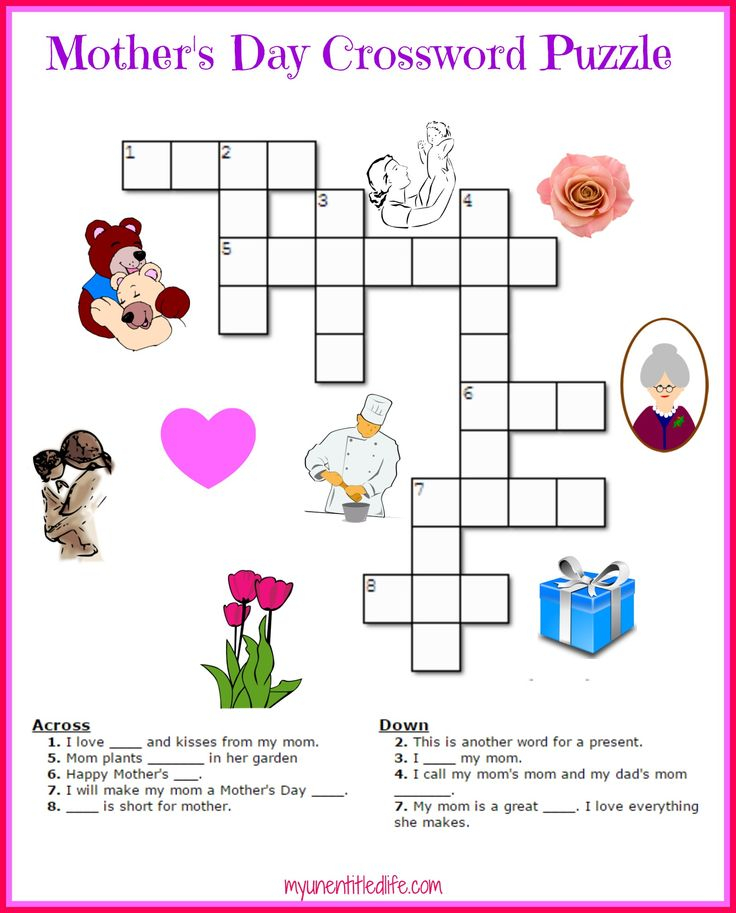 Printable Mother's Day Crossword Puzzle