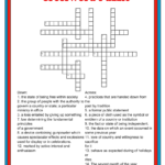 Free Printable Independence Day Crossword Puzzle With
