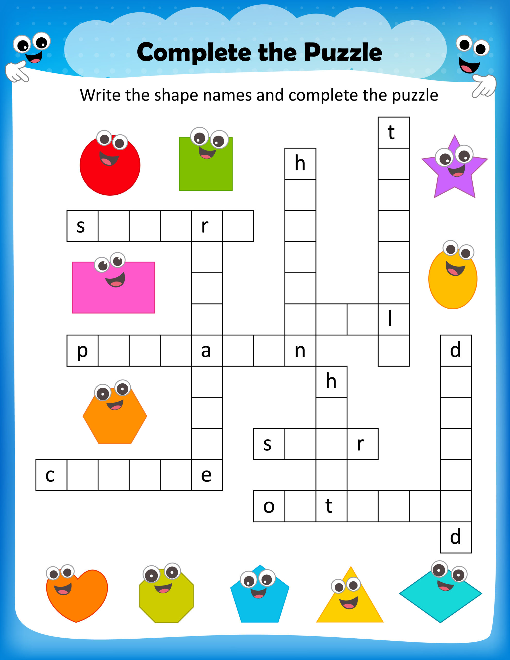 Crossword Puzzles For Kindergarten Printable