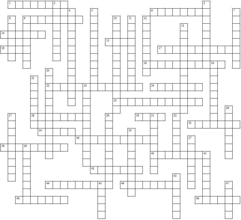 50 States Crossword Puzzle Printable
