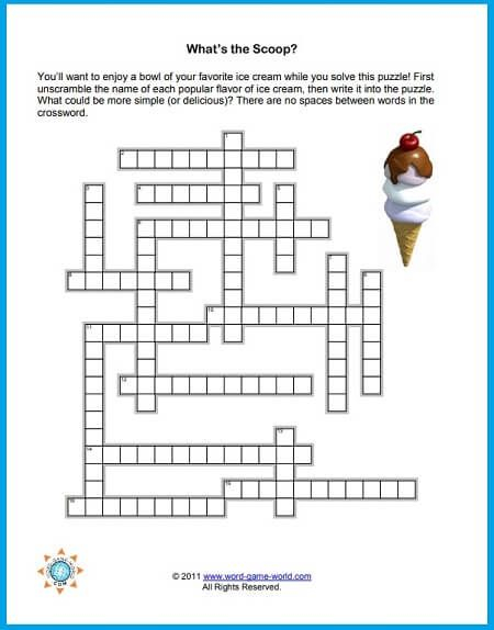 Fun Free Easy Crossword Puzzles With Images Crossword