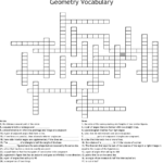 Geometry Vocabulary Crossword Puzzle Printable Printable