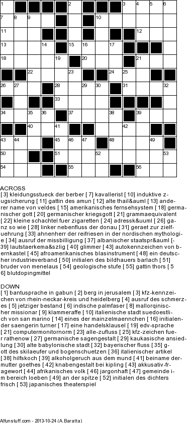 Easy German Crossword Puzzles Printable