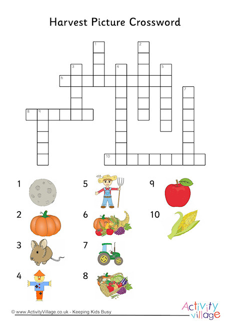 Harvest Crossword Puzzle Printable