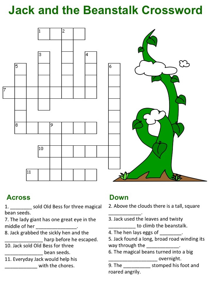 Second Grade Crossword Puzzles Printable