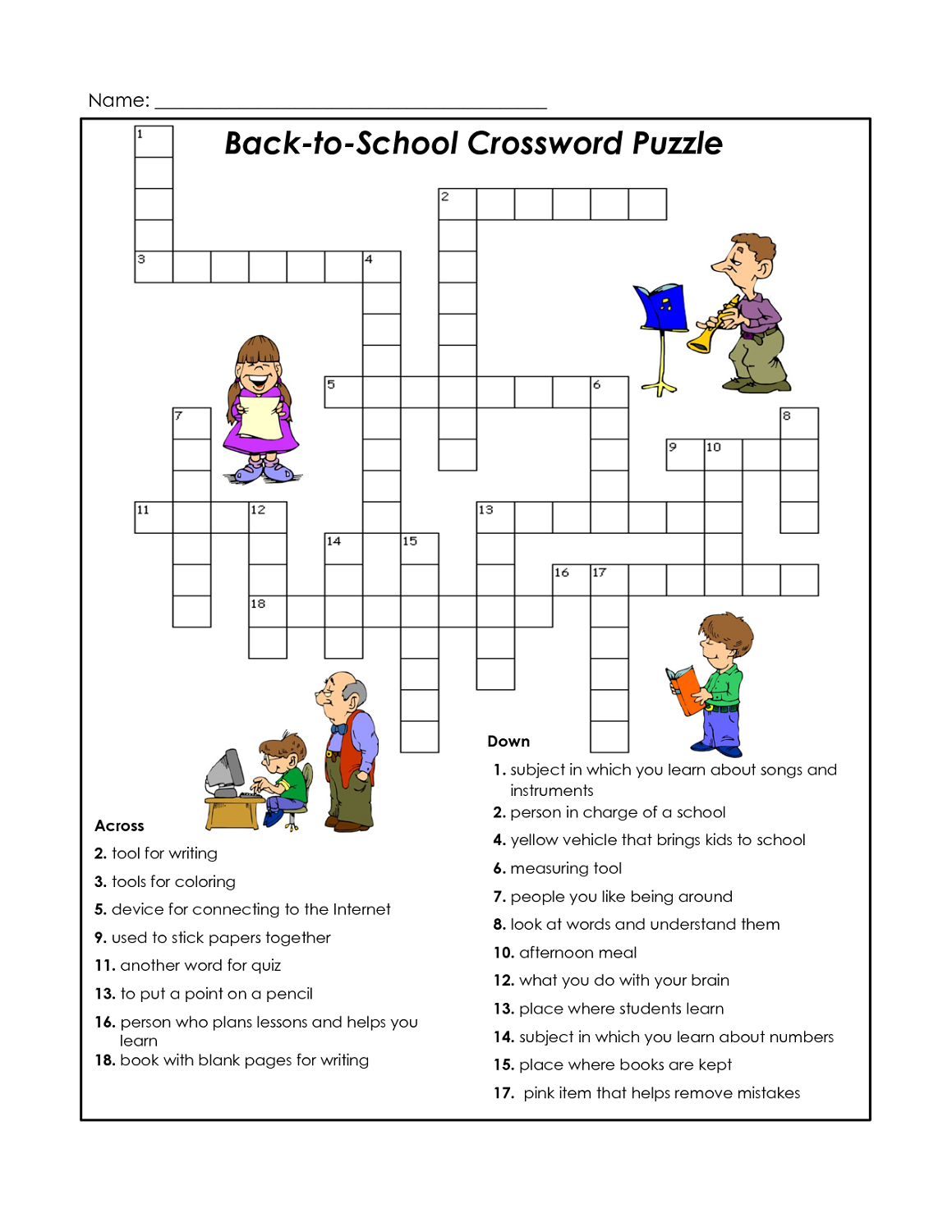 Crosswords For Students Printable