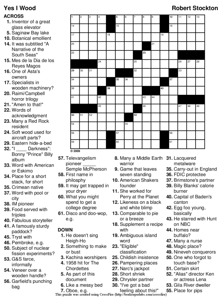 Large Print Crossword Puzzles Printable Search Results