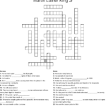 Martin Luther King Crossword Puzzle Printable Printable