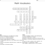 Math Vocabulary Crossword Wordmint Printable Math