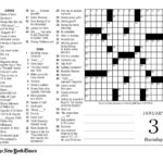 New York Times Crossword Printable Free Tuesday