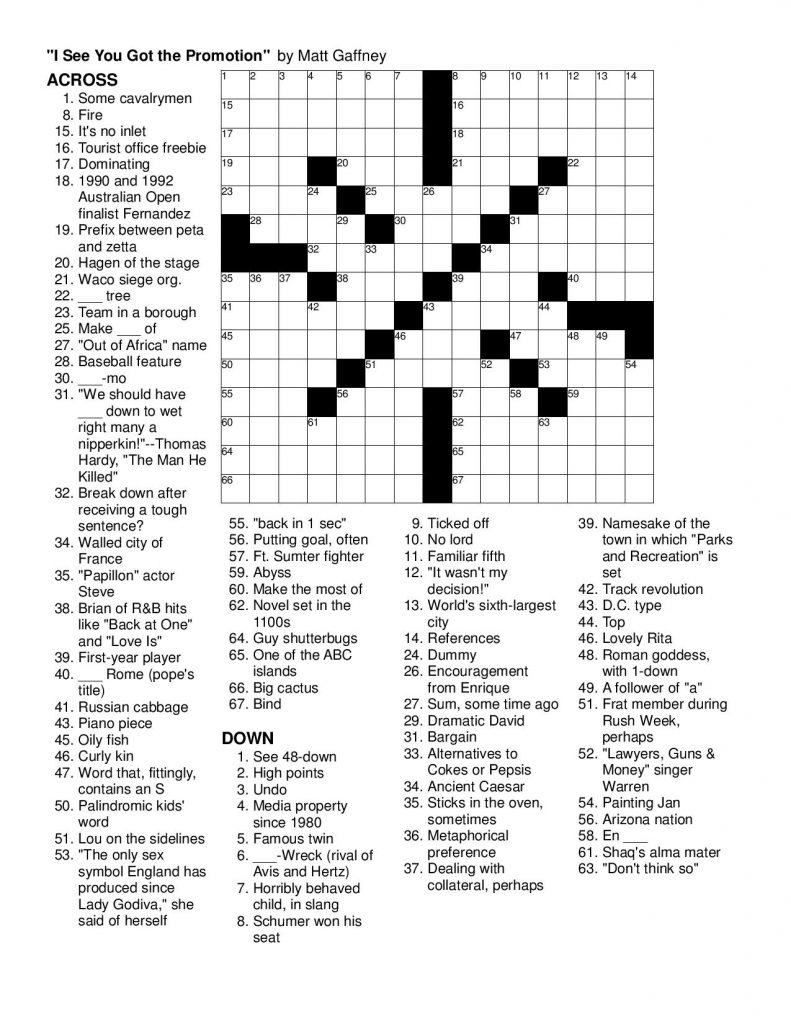 Merl Reagle Sunday Crossword Printable