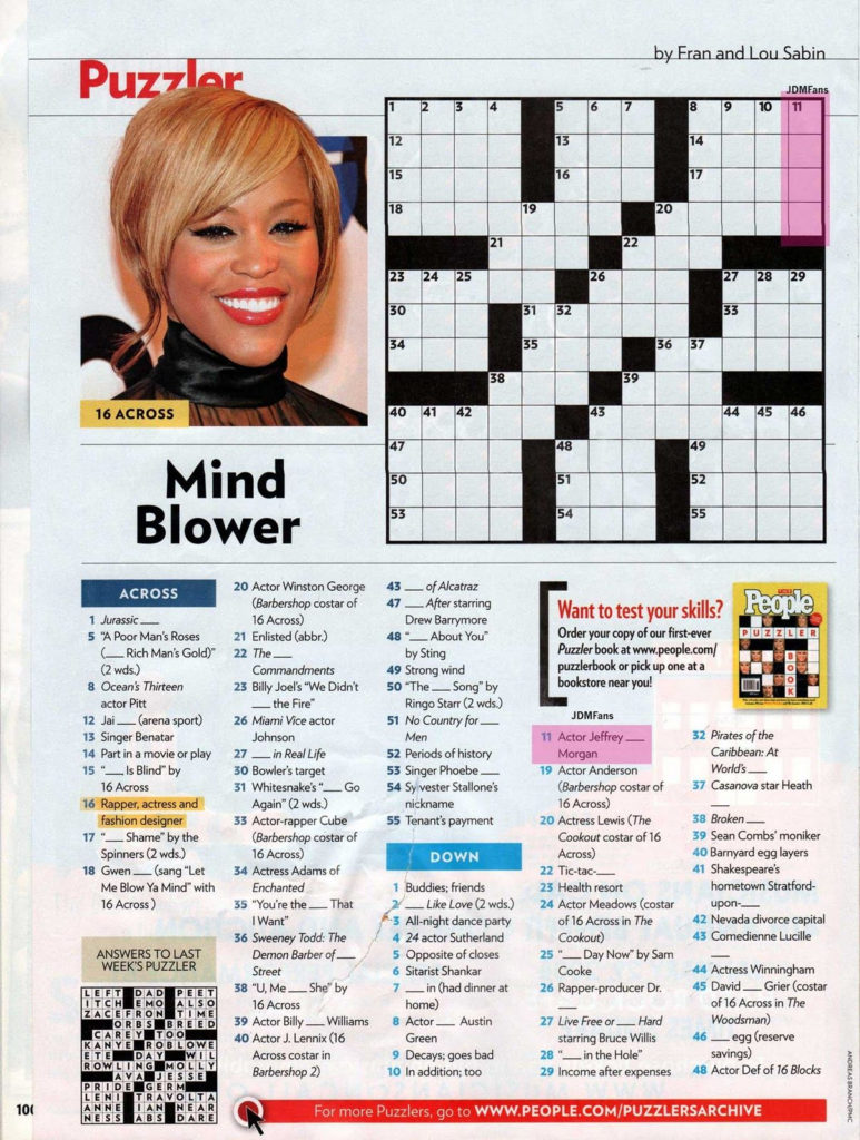 People Magazine Crossword Puzzles To Print Printable