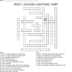 Percy Jackson The Lightning Thief Crossword WordMint
