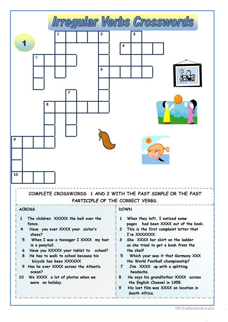 Noun Crossword Puzzle Printable
