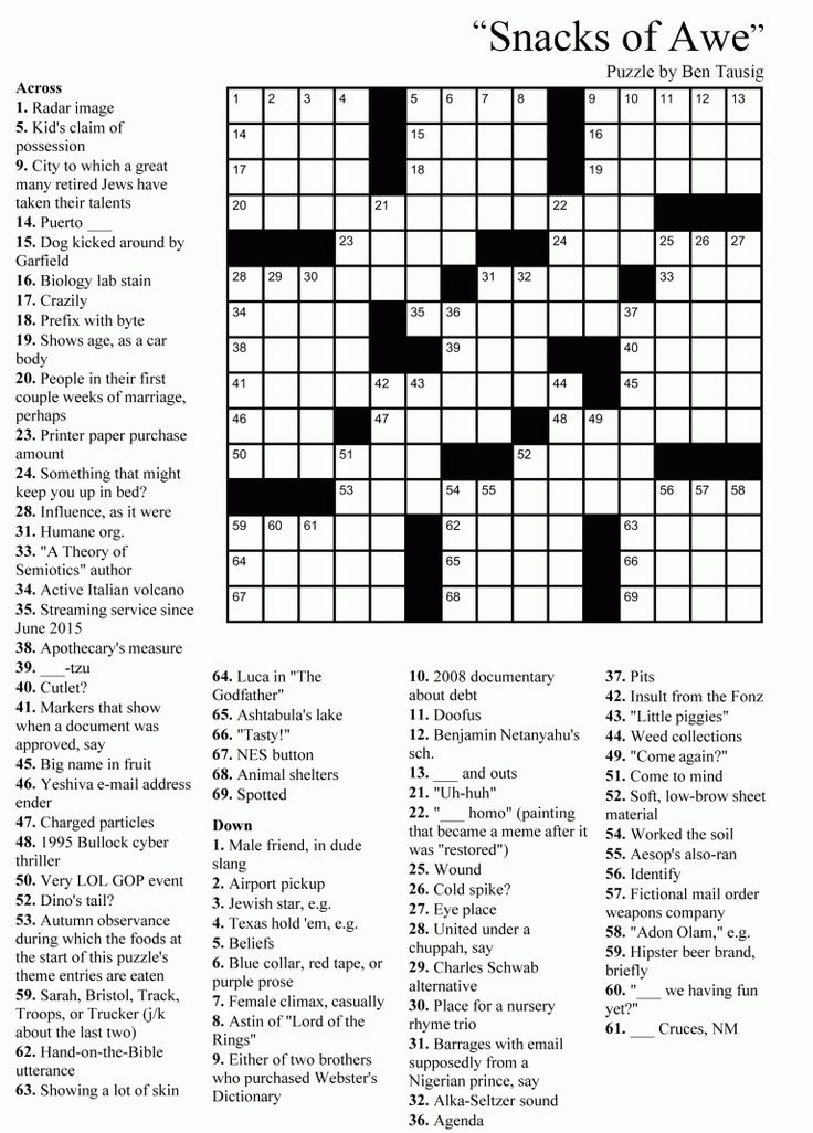 Spanish Crossword Puzzles For Adults Printable