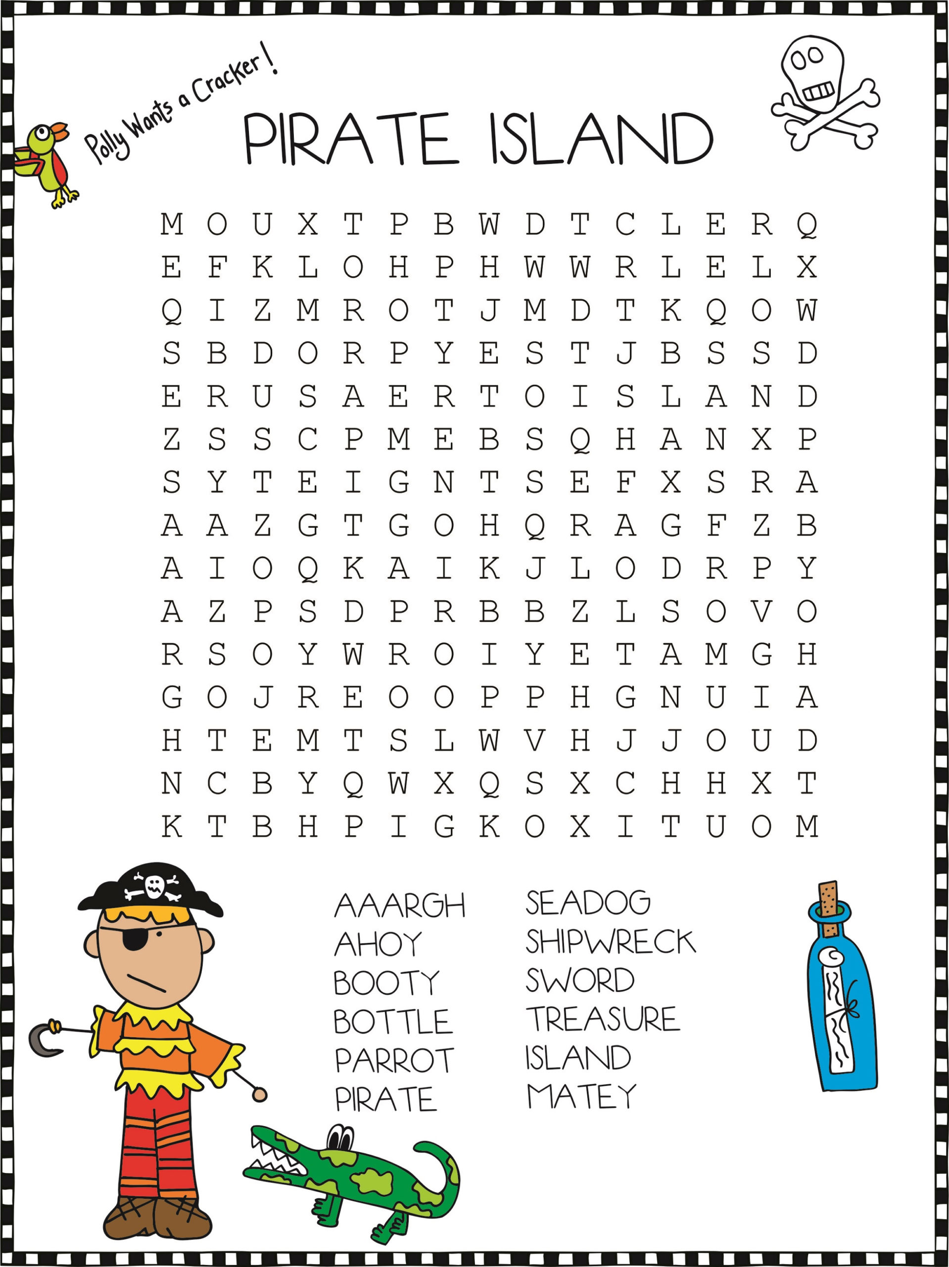 Pirate Crossword Puzzle Printable