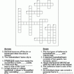 Printable Basketball Crossword Puzzles Activity Shelter