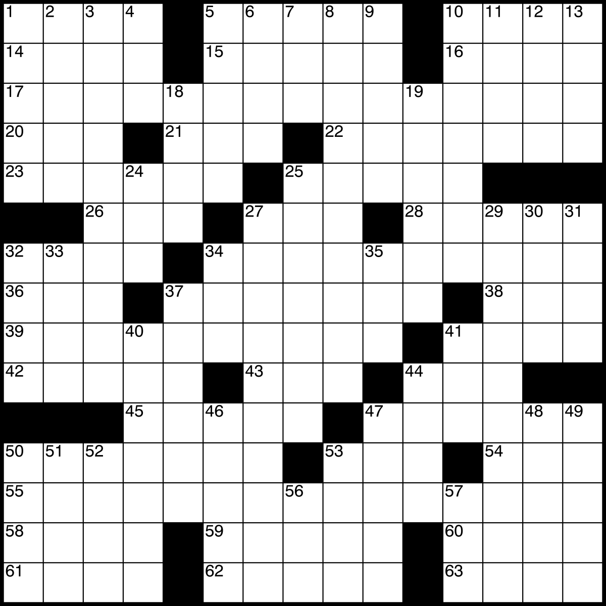Printable Blank Crossword Grid