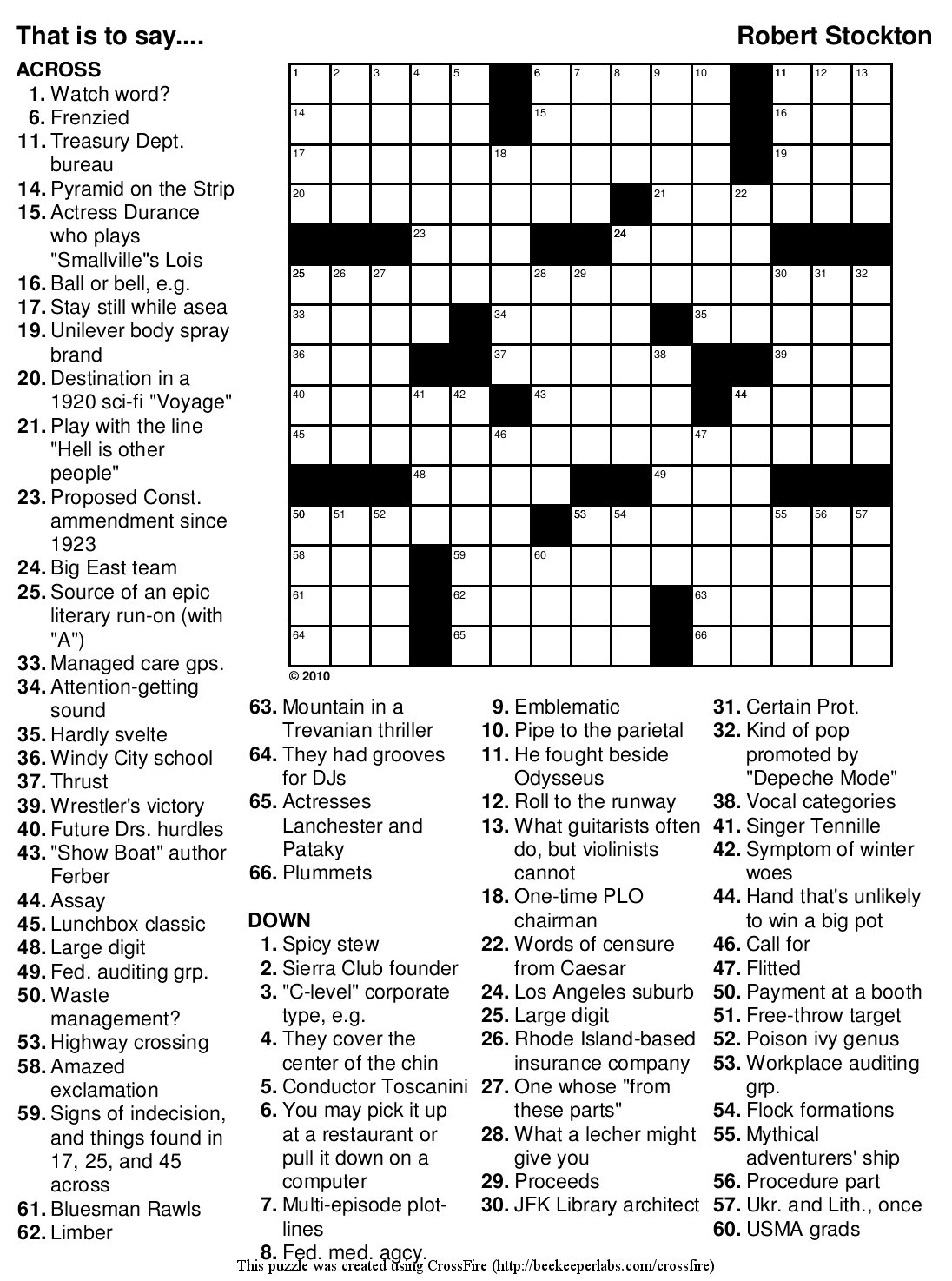 Free Printable Canadian Crossword Puzzles