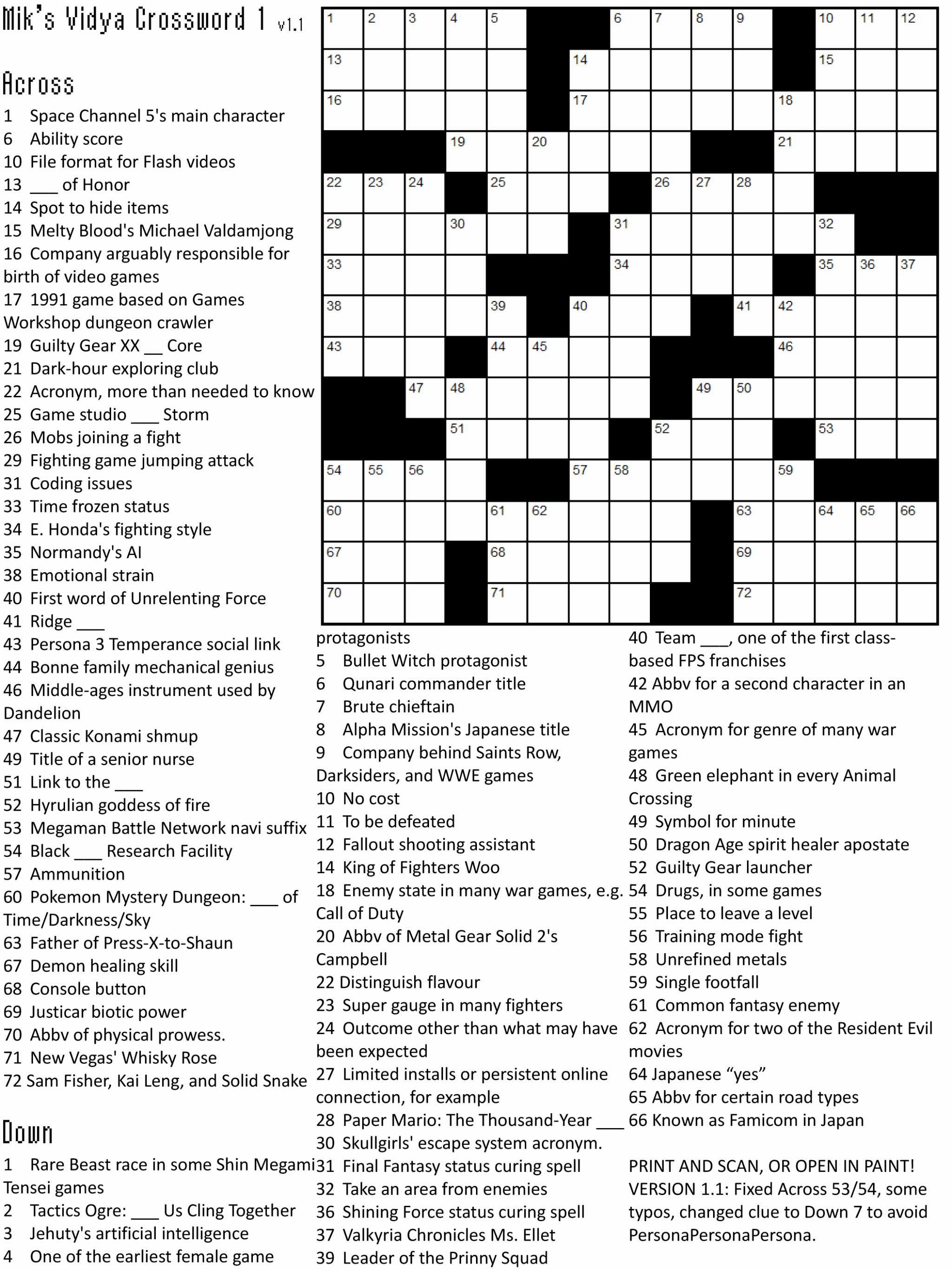Crossword Puzzles Printable Adults