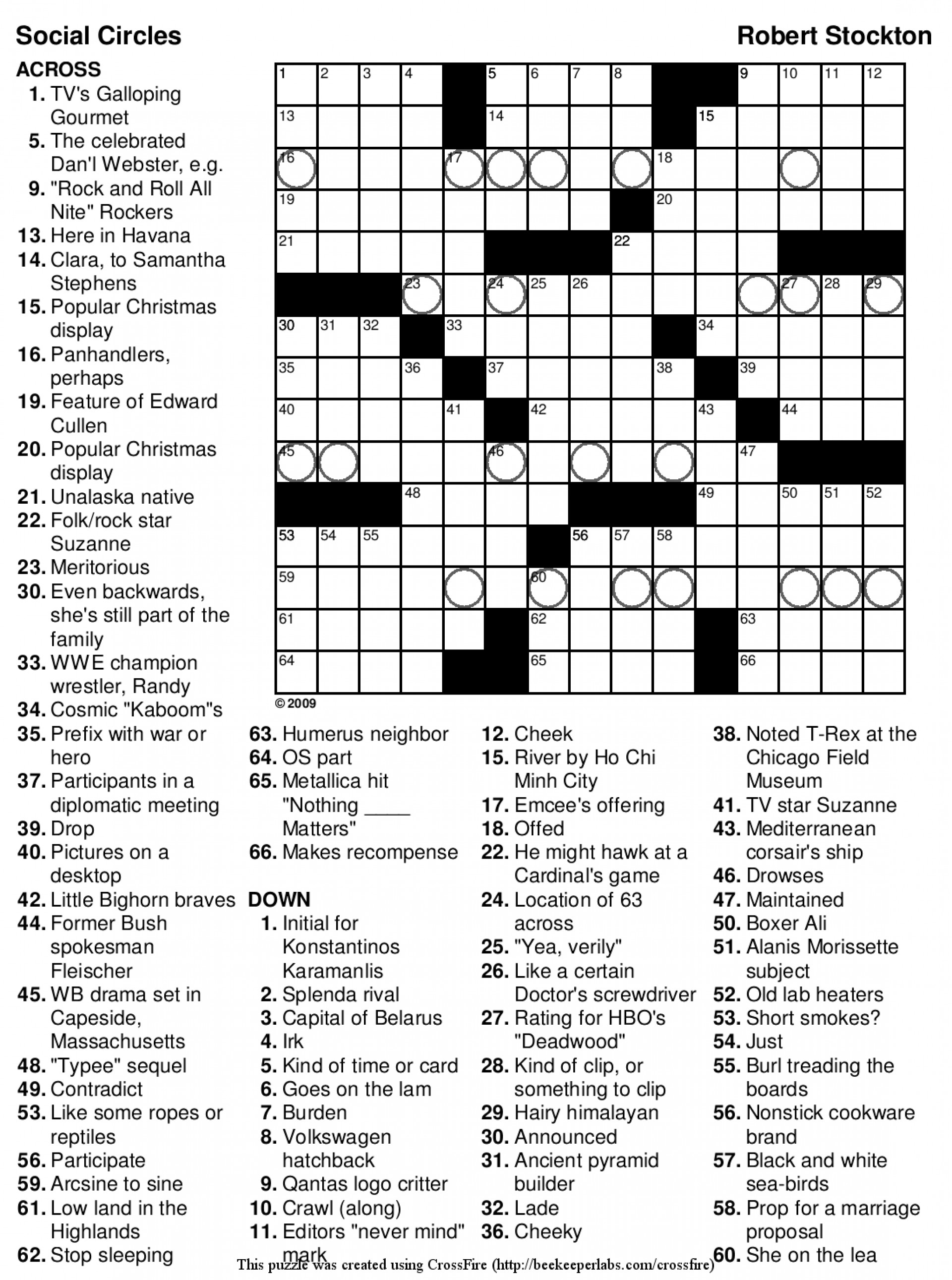 Merl Reagle Crossword Printable
