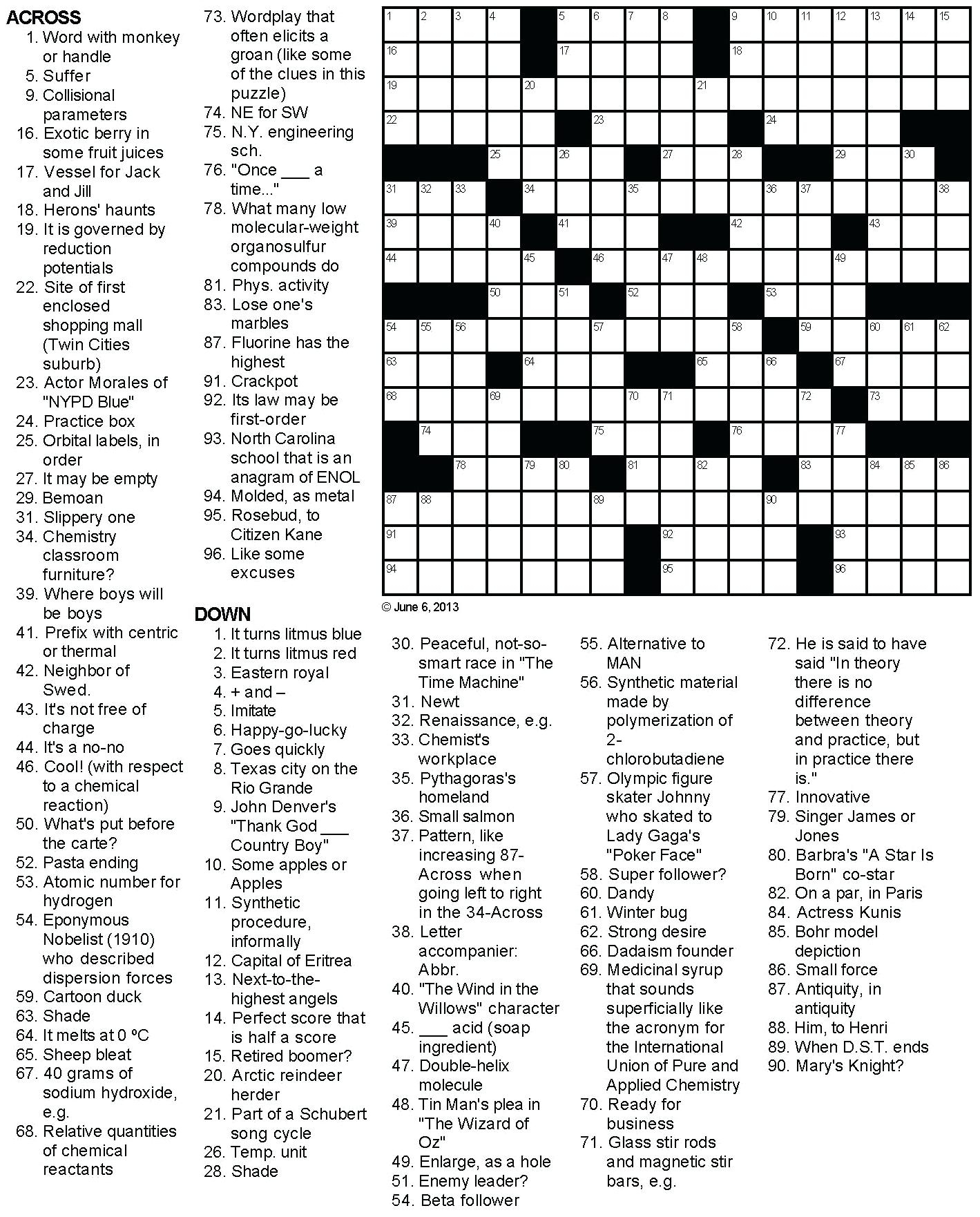 Middle School Printable Crossword Puzzles