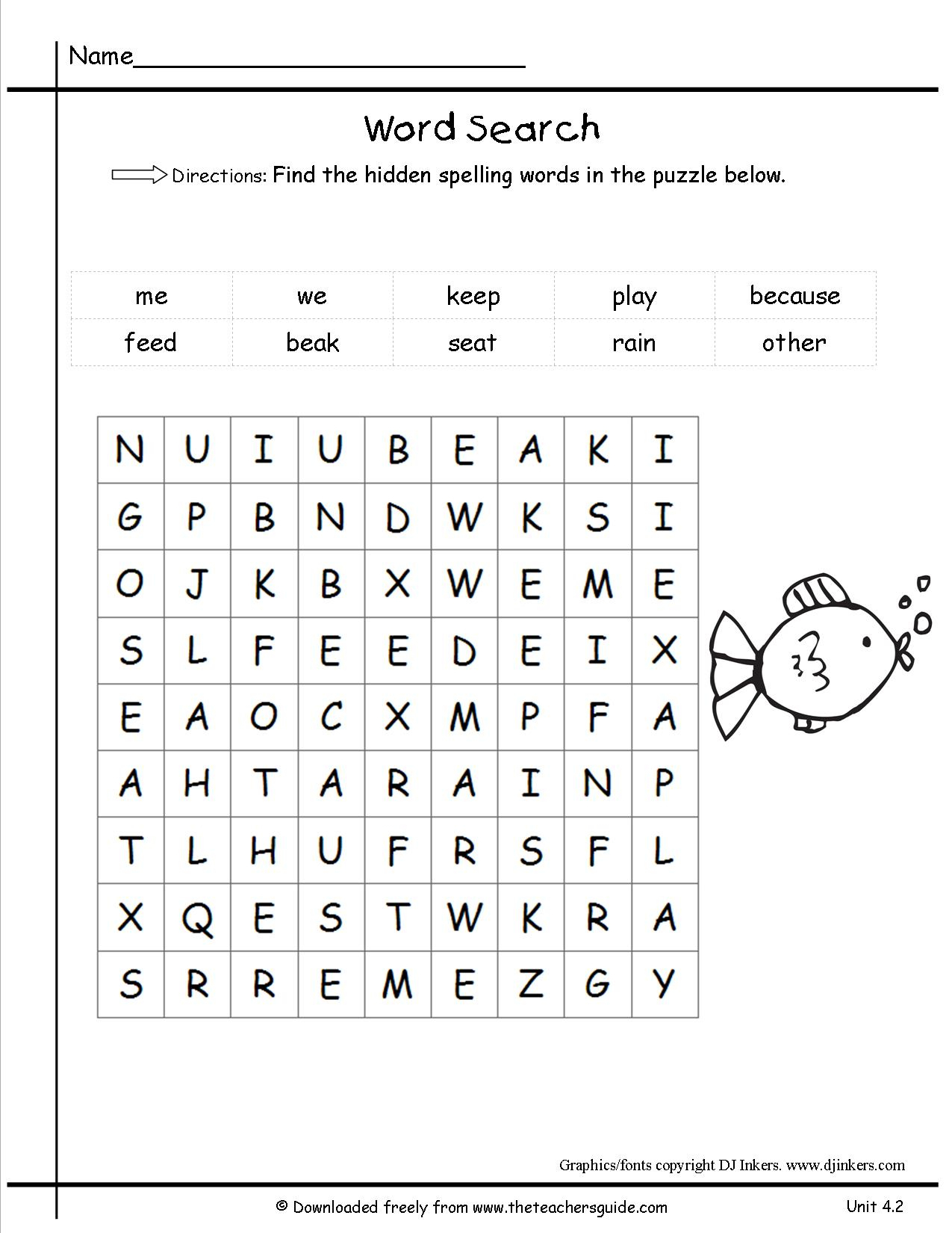 First Grade Crossword Puzzles Printable