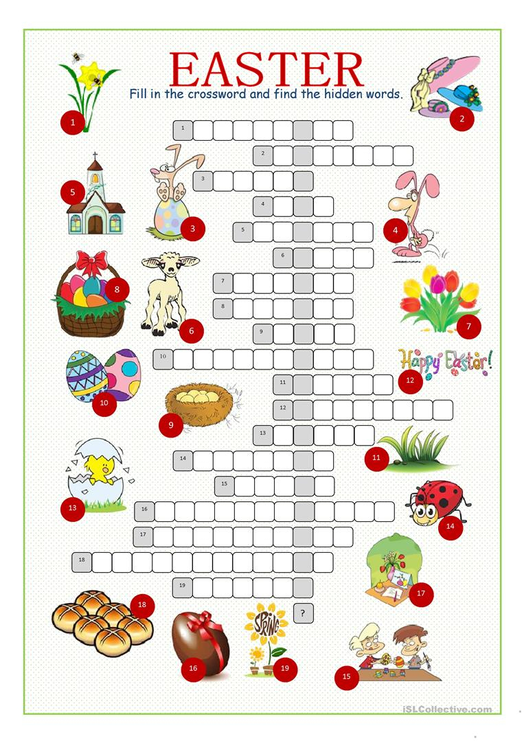 Easter Crossword Puzzles For Adults Printable