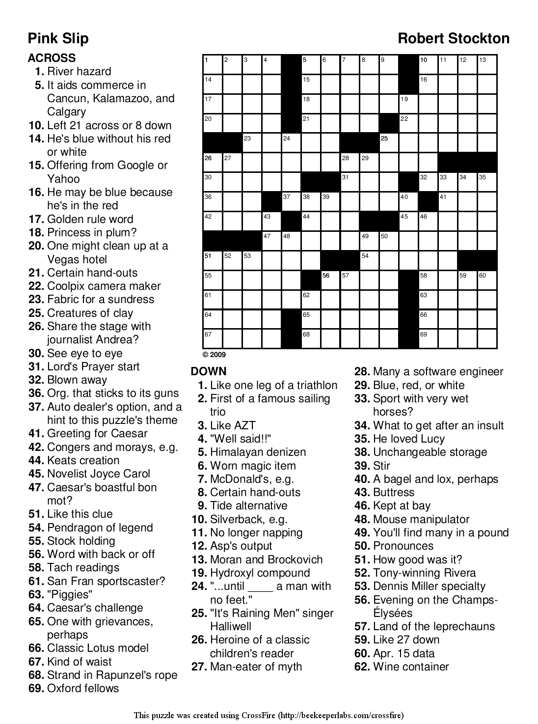 Easy Esl Crossword Puzzles Printable