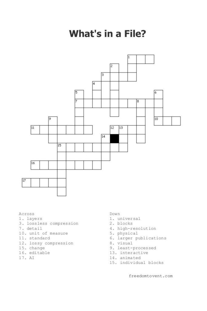 Printable File Format Crossword Printable Template 2021