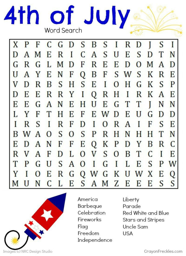 Printable Fourth Of July Crossword Puzzles Printable
