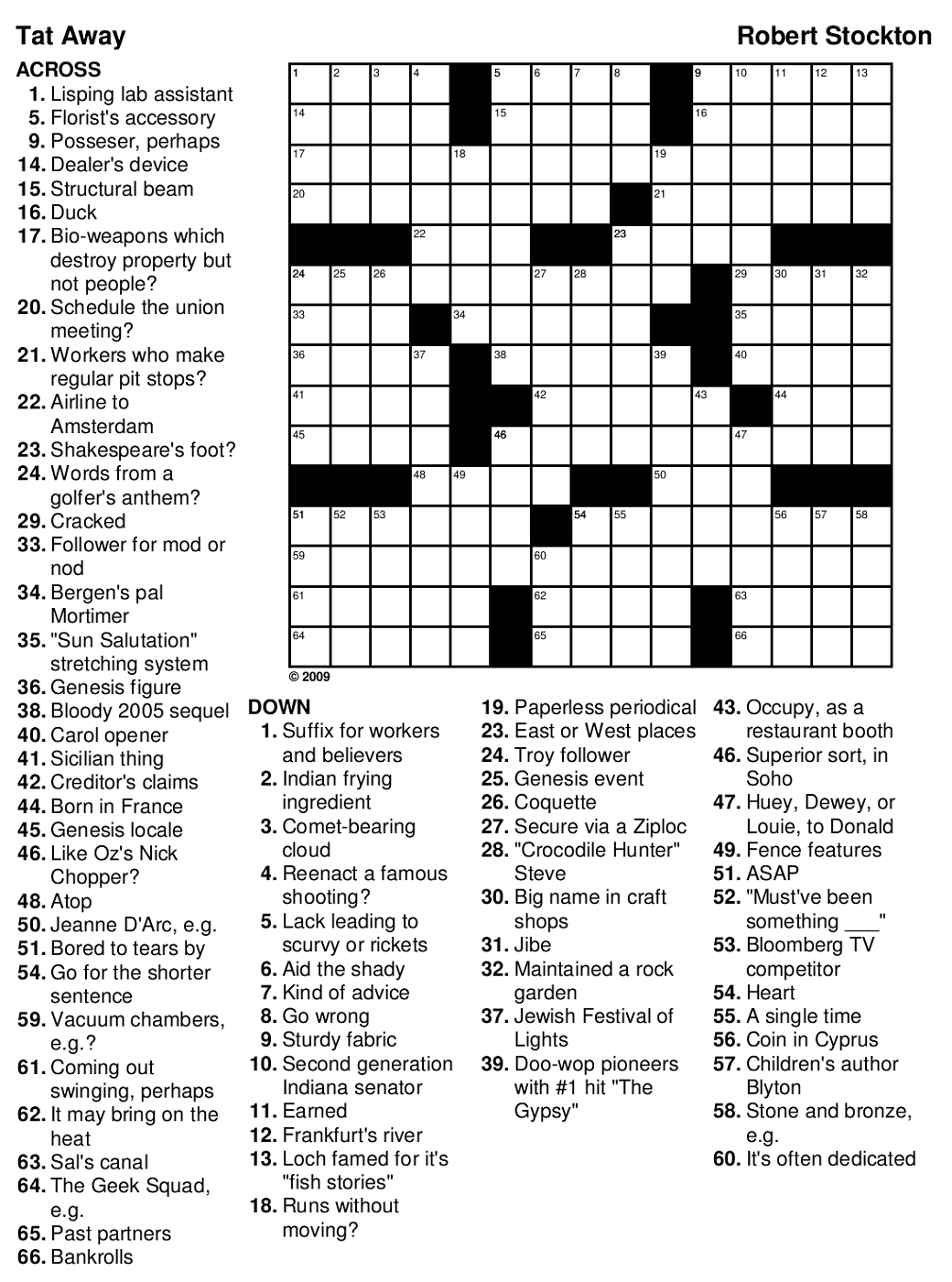 Printable Crossword Puzzles Com