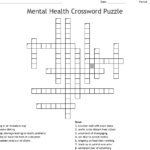 Printable Mental Health Crossword Puzzle Printable
