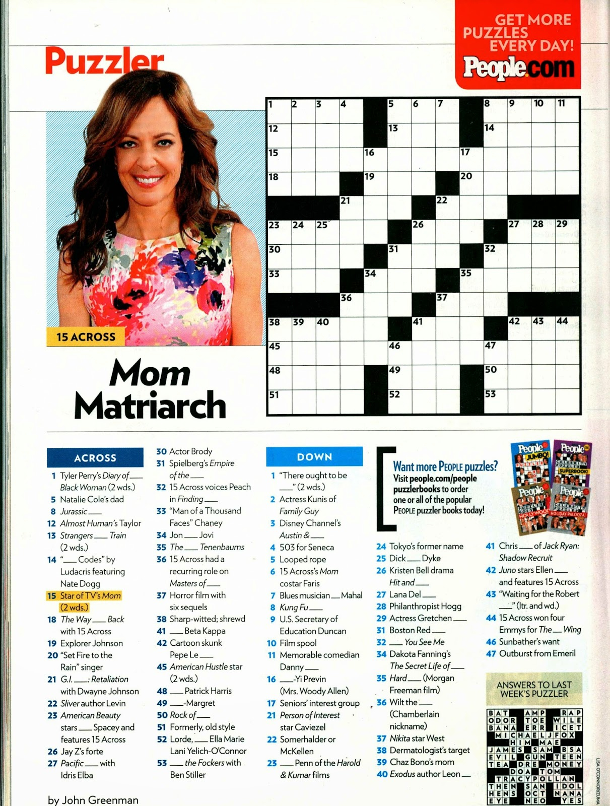 Printable Crossword Puzzles From People Magazine