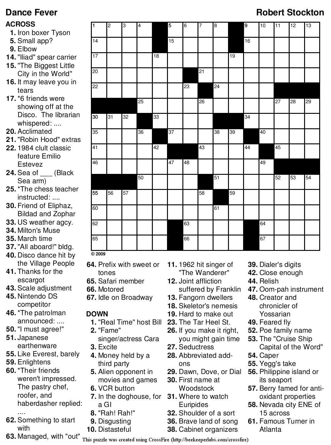 Free Printable Crossword Puzzles And Solutions