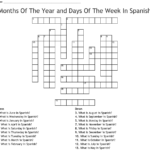 Printable Spanish Crossword Puzzle Printable Crossword