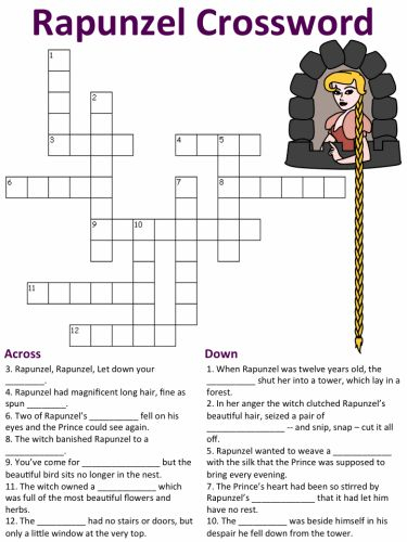 Rapunzel Crossword Puzzle Crossword Fairy Tale Story