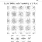Social Skills And Friendship And Fun Word Search